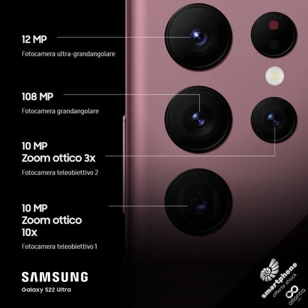 Galaxy S22 Ultra 5G - PhanthomBLACK Nero - 6,8" - 12+256 GB - (SAMSUNG)